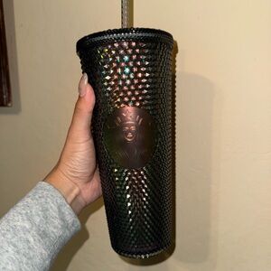 Starbucks Black Iridescent Studded Tumbler with Rainbow Sheen